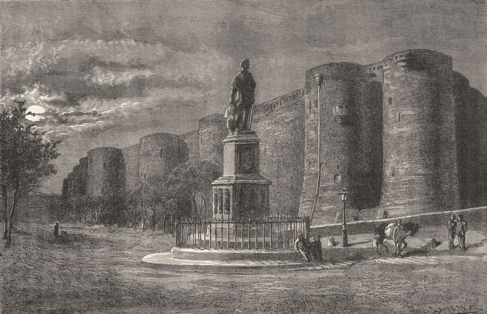 MAINE-ET-LOIRE. Angers. Le chateau d'Angers 1880 old antique print picture